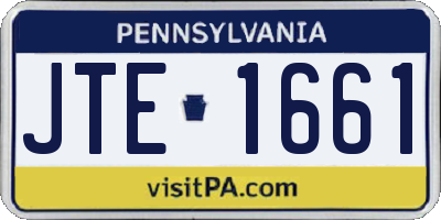 PA license plate JTE1661