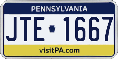 PA license plate JTE1667
