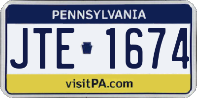 PA license plate JTE1674