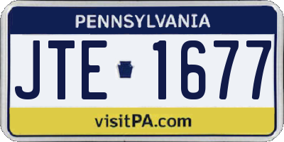 PA license plate JTE1677