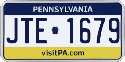 PA license plate JTE1679