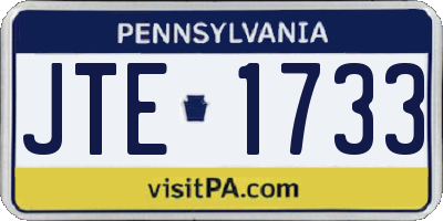 PA license plate JTE1733