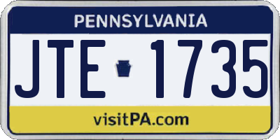 PA license plate JTE1735