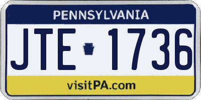 PA license plate JTE1736