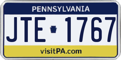 PA license plate JTE1767