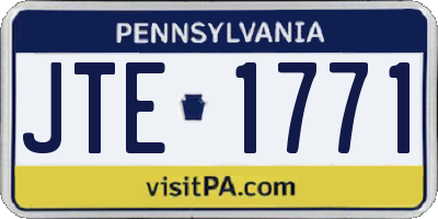 PA license plate JTE1771