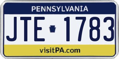 PA license plate JTE1783