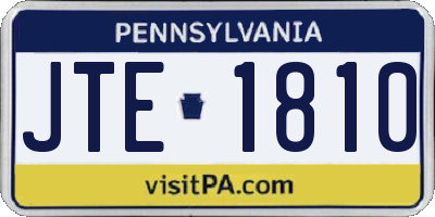 PA license plate JTE1810