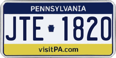 PA license plate JTE1820