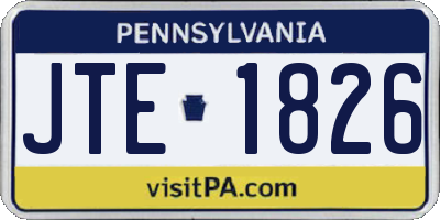 PA license plate JTE1826