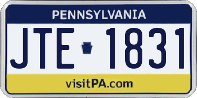 PA license plate JTE1831