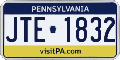 PA license plate JTE1832
