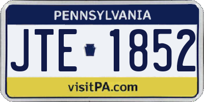 PA license plate JTE1852