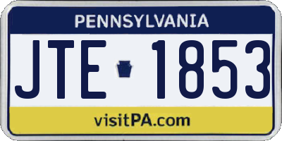 PA license plate JTE1853