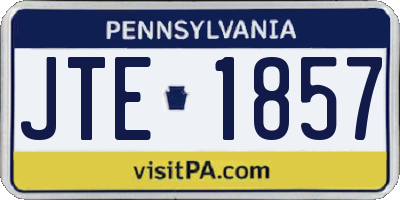 PA license plate JTE1857