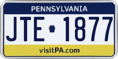PA license plate JTE1877