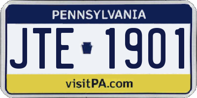 PA license plate JTE1901