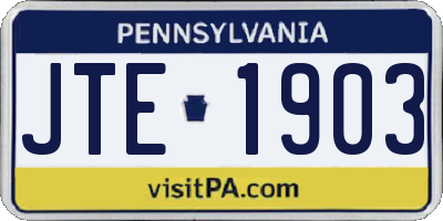 PA license plate JTE1903