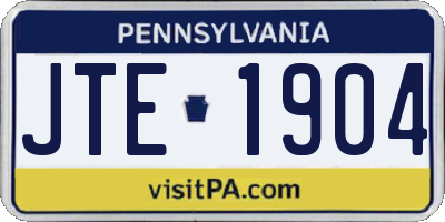 PA license plate JTE1904