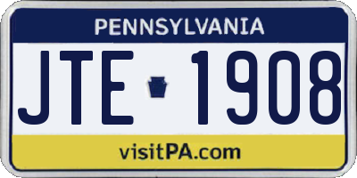 PA license plate JTE1908
