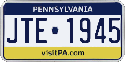 PA license plate JTE1945