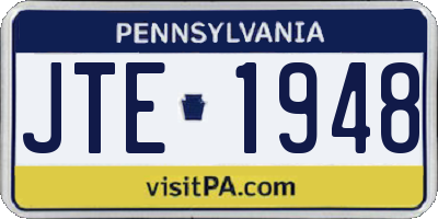 PA license plate JTE1948
