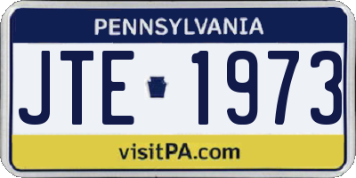 PA license plate JTE1973