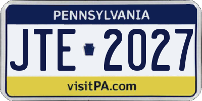 PA license plate JTE2027