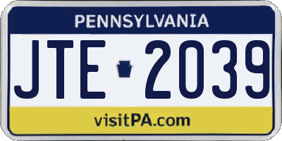 PA license plate JTE2039