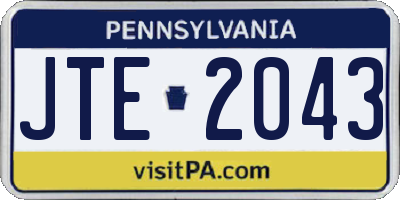 PA license plate JTE2043