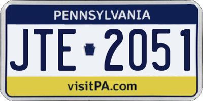 PA license plate JTE2051