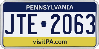 PA license plate JTE2063