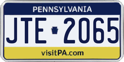 PA license plate JTE2065