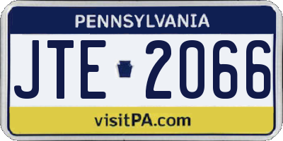 PA license plate JTE2066