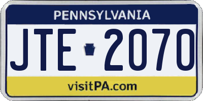 PA license plate JTE2070