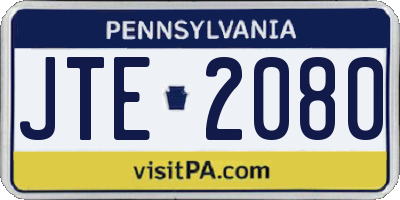 PA license plate JTE2080