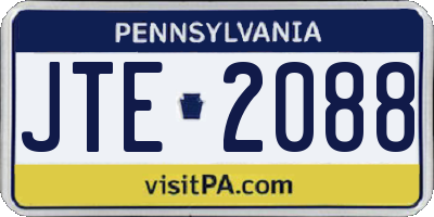 PA license plate JTE2088