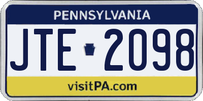 PA license plate JTE2098