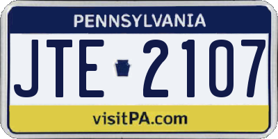 PA license plate JTE2107