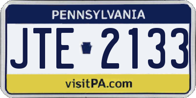 PA license plate JTE2133