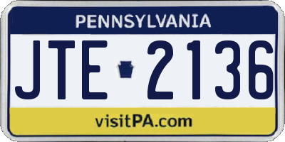 PA license plate JTE2136