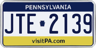 PA license plate JTE2139