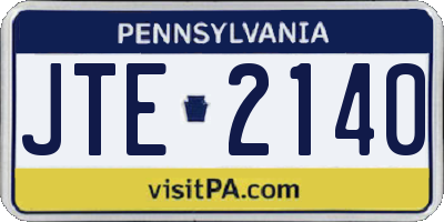 PA license plate JTE2140