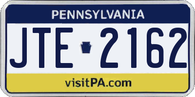 PA license plate JTE2162