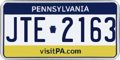 PA license plate JTE2163
