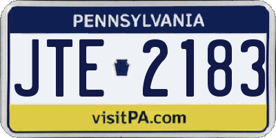 PA license plate JTE2183