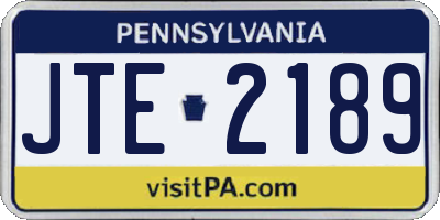 PA license plate JTE2189