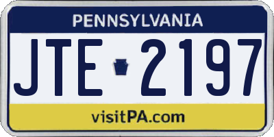 PA license plate JTE2197