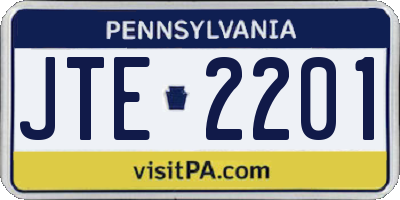 PA license plate JTE2201