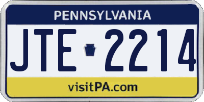 PA license plate JTE2214